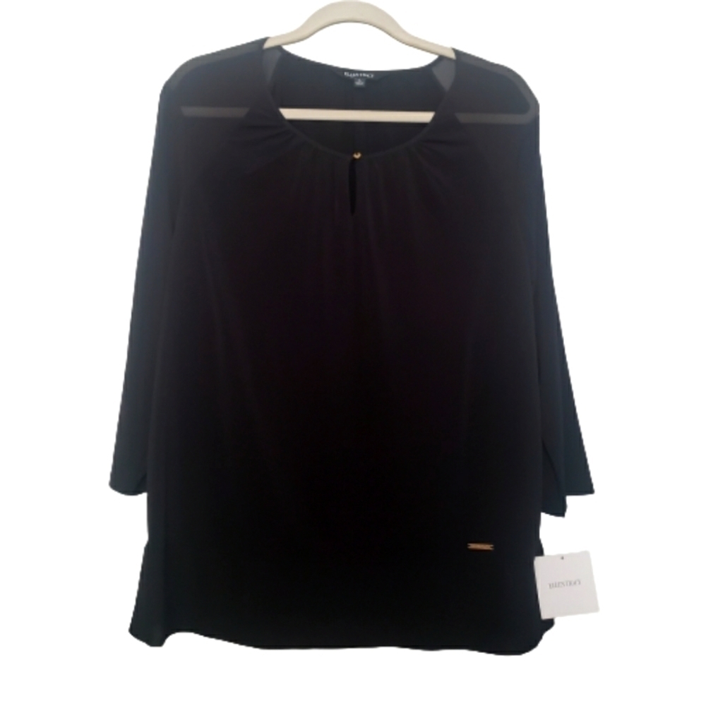 Ellen Tracy black blouse size L